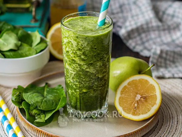 Фото блюда: Смузи со шпинатом и яблоком