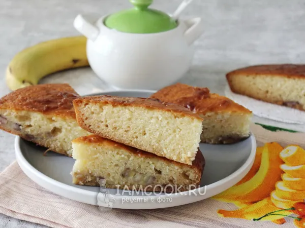 Фото блюда: Заливной пирог с бананами