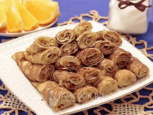 Фото блюда: Блинчики на сыворотке с яблоками