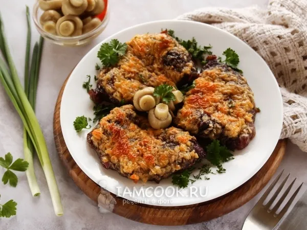 Фото блюда: Отбивные из говядины с сыром в духовке