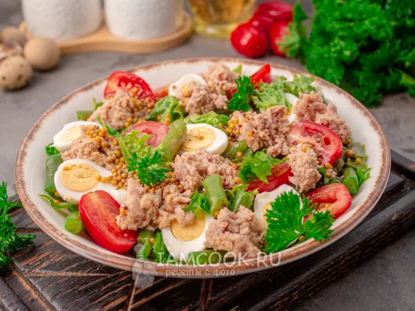 Фото блюда: Салат с тунцом и стручковой фасолью