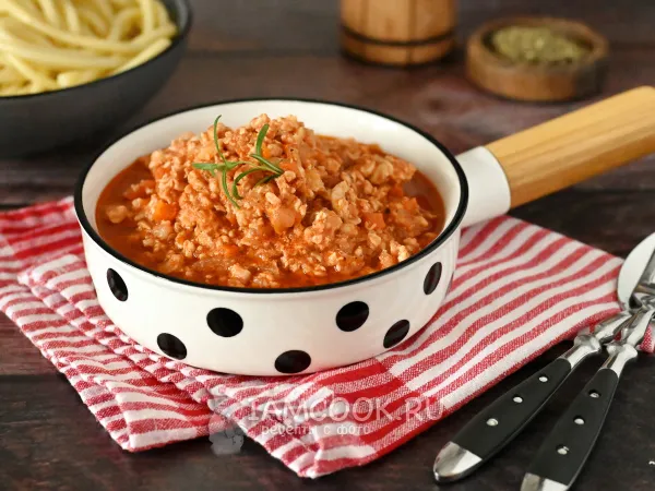 Фото блюда: Болоньезе из фарша индейки