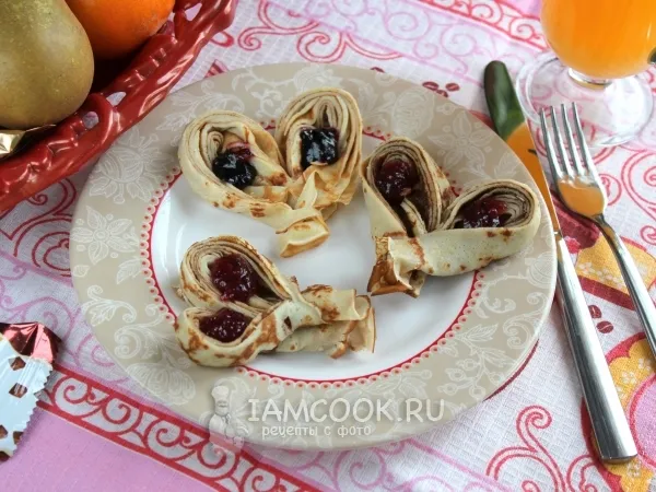 Фото блюда: Блинчики-сердечки