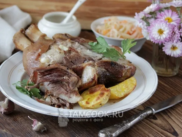 Фото блюда: Рулька с горчицей, запечённая в духовке