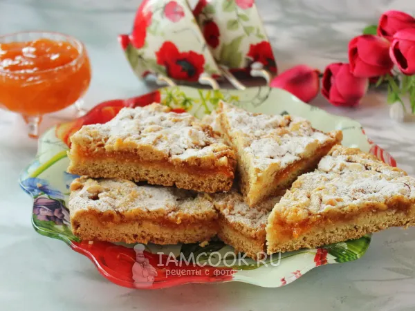 Фото блюда: Песочный пирог с абрикосовым джемом