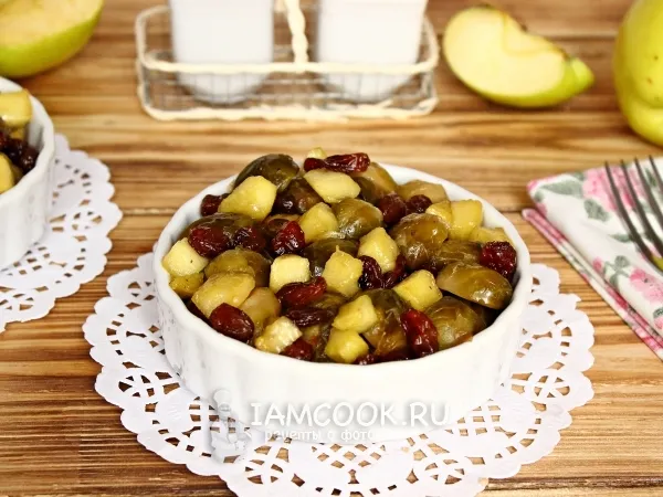 Фото блюда: Брюссельская капуста с яблоками и изюмом