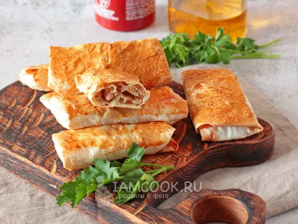 Фото блюда: Конвертики из лаваша с курицей