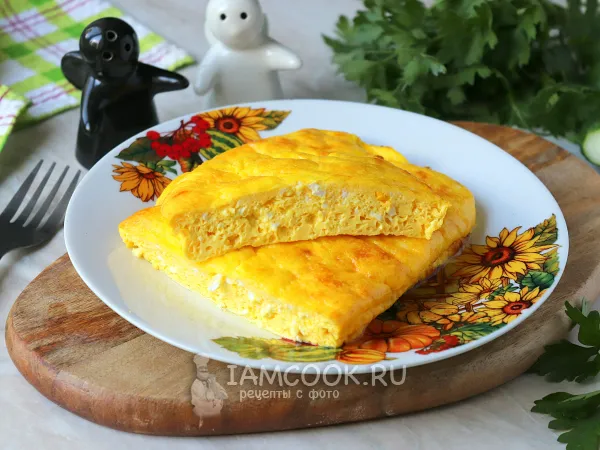 Фото блюда: Омлет с творогом в духовке