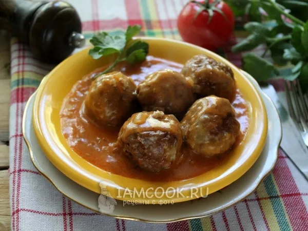 Фото блюда: Тефтели с гречкой и фаршем