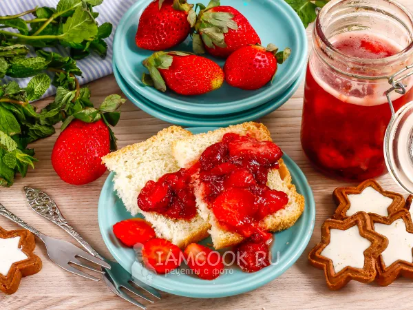 Фото блюда: Жареное варенье из клубники на сковороде