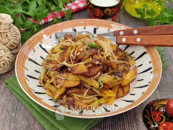 Фото блюда: Грибы эноки с картошкой