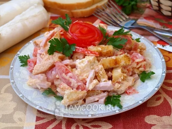Фото блюда: Салат с ветчиной и помидорами