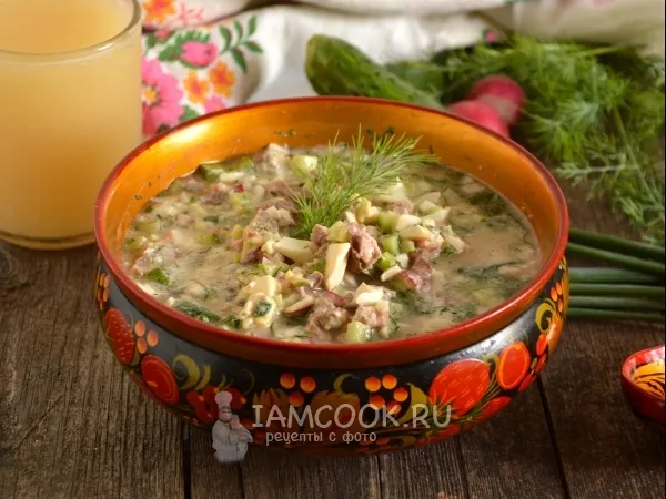 Фото блюда: Окрошка с жареным мясом