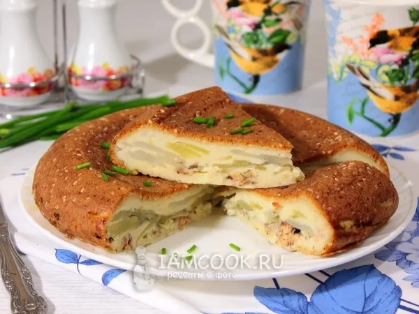 Фото блюда: Пирог рыбный с сайрой в мультиварке