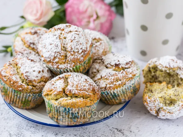 Фото блюда: Творожные кексы с маком