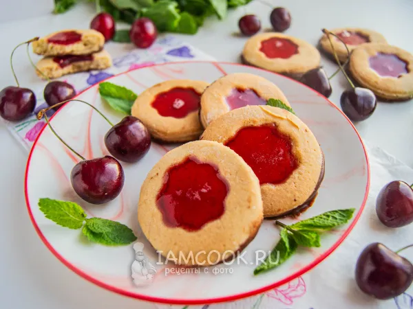Фото блюда: Печенье с желе в шоколаде