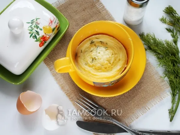 Фото блюда: Омлет на сметане в микроволновке