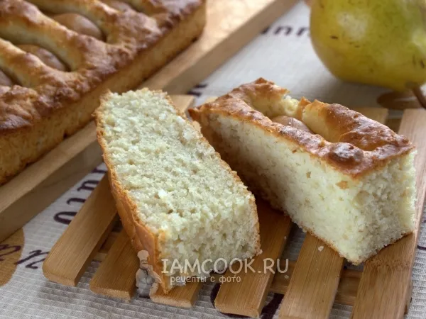 Фото блюда: Постный кокосовый кекс с грушей