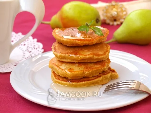 Фото блюда: Оладьи с грушами