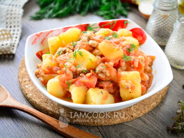 Фото блюда: Рагу с фаршем и картошкой