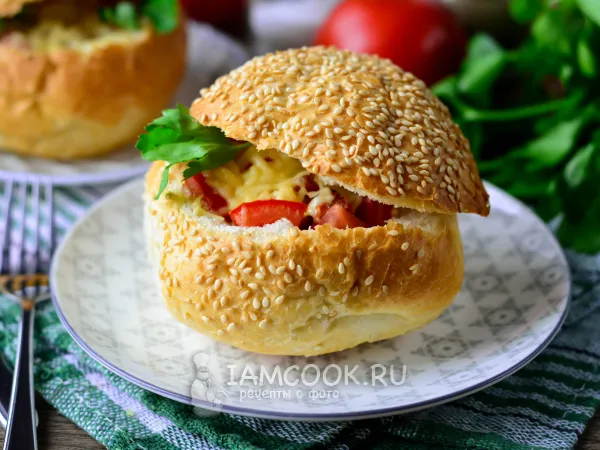 Фото блюда: Фаршированные булочки в духовке