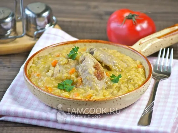 Фото блюда: Курица с чечевицей в мультиварке