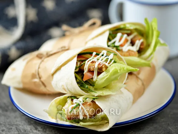 Фото блюда: Сэндвич-ролл «Цезарь»