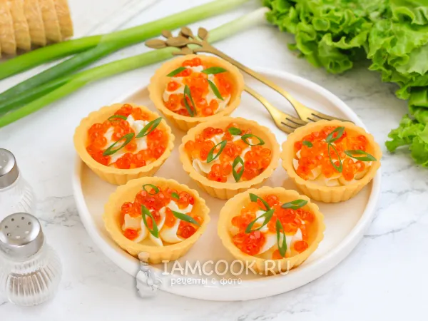 Фото блюда: Тарталетки с икрой и сливочным сыром