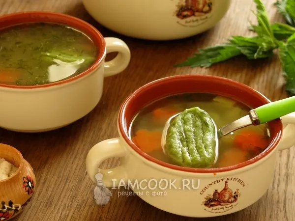 Фото блюда: Суп с крапивными клецками