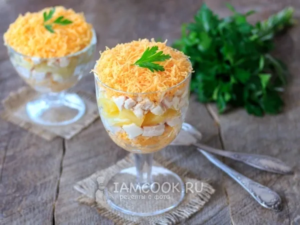 Фото блюда: Салат «Дамский каприз» (классический рецепт)