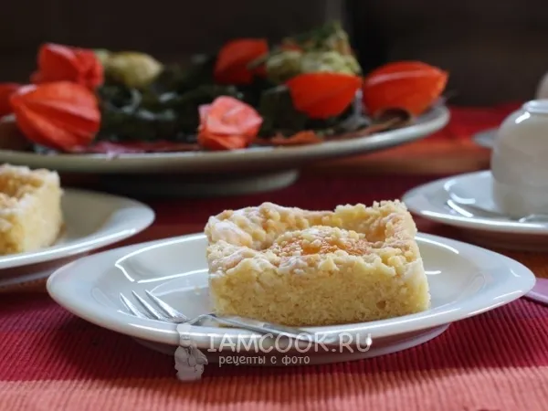 Фото блюда: Пирог с персиками и крошкой