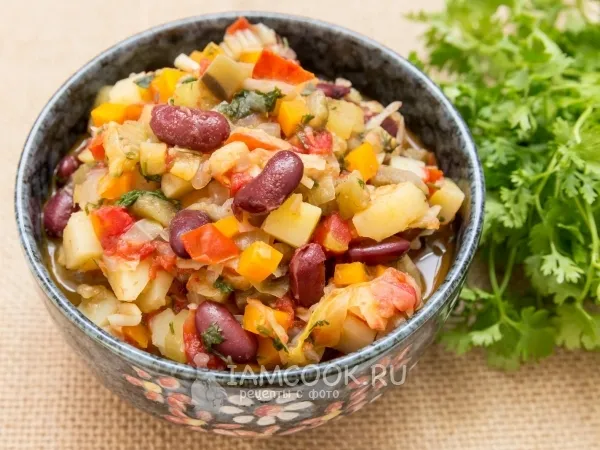 Фото блюда: Овощное рагу с красной фасолью