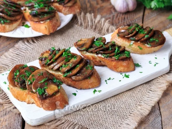 Фото блюда: Брускетта с грибами
