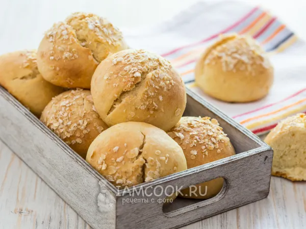 Фото блюда: Булочки на кефире с овсяной мукой