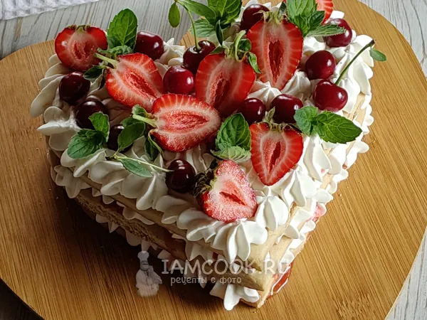 Фото блюда: Медовый торт «Сердце»