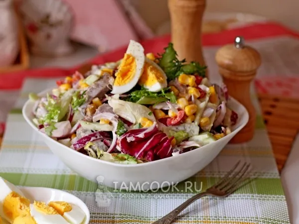 Фото блюда: Салат из говядины и маринованного перца