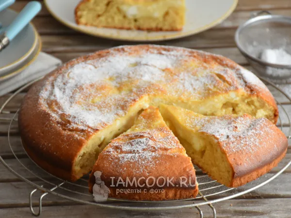 Фото блюда: Заливная ватрушка с творогом в духовке