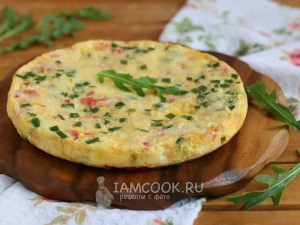 Фото блюда: Омлет с помидорами в мультиварке