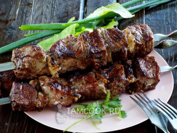 Фото блюда: Шашлык из говядины с курдюком