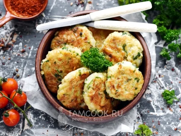 Фото блюда: Оладьи из белокочанной капусты на сковороде