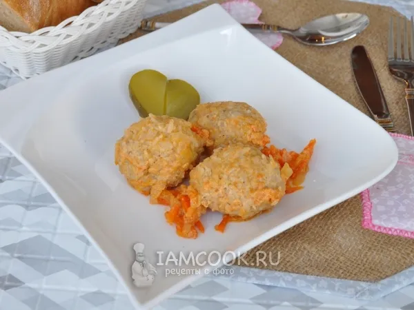 Фото блюда: Мясные ежики из фарша с рисом