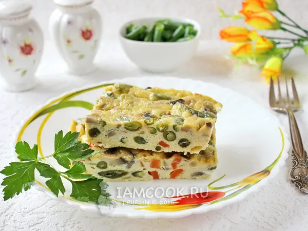 Фото блюда: Запеканка-омлет со стручковой фасолью