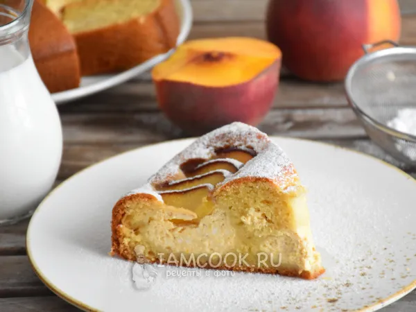 Фото блюда: Пирог с рикоттой и персиками