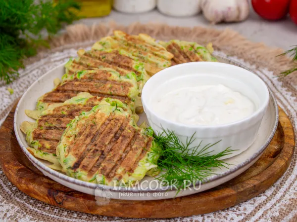 Фото блюда: Кабачковые оладьи на гриле