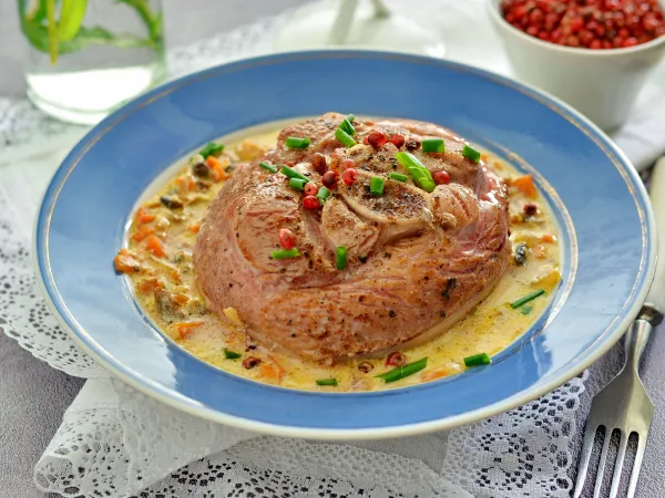 Фото блюда: Тушеные стейки индейки