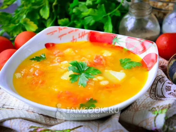 Фото блюда: Гороховый суп с помидорами