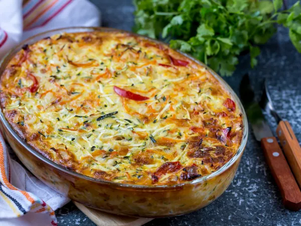 Фото блюда: Рисовая запеканка с овощами