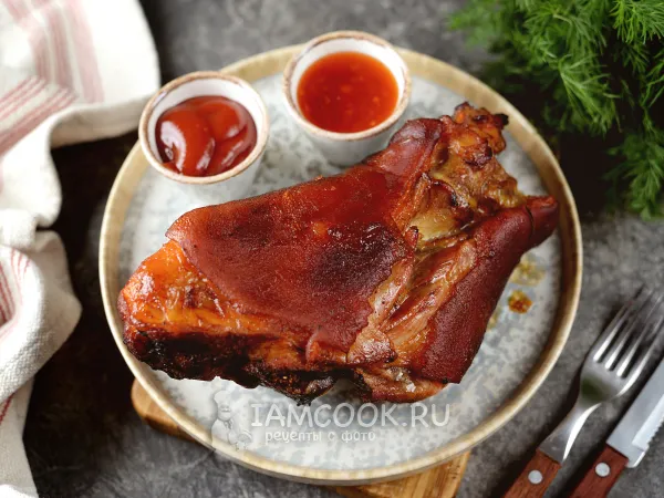 Фото блюда: Рулька в медово-горчичном соусе в духовке