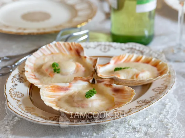 Фото блюда: Гребешки в раковине