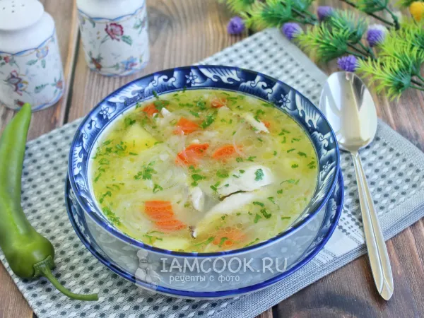 Фото блюда: Суп с фунчозой и курицей